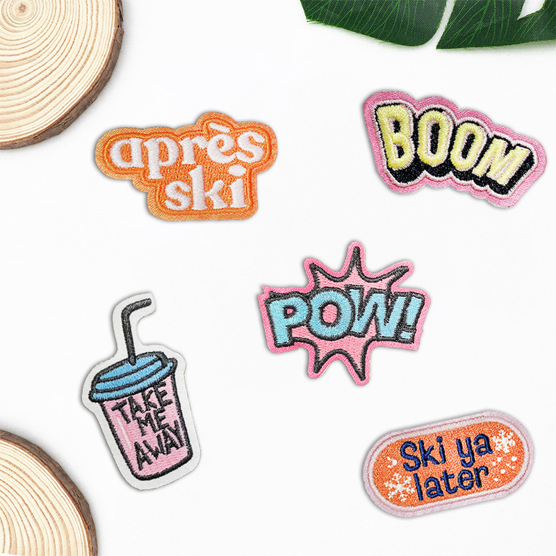 Letter Seam-free 3m Self-adhesive Embroidered Cloth Sticker Mobile Phone Shell Clothes Decoration Patch Rented Down Jacket Self-adhesive Cloth Sticker