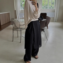 韩国ins复古小众设计感一片式纽扣系带叠穿屁帘围裙式百搭半身裙