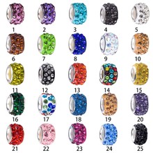 厂家直销香巴拉钻球大孔珠 仿潘家软陶大孔珠 手链diy鞋饰品配件