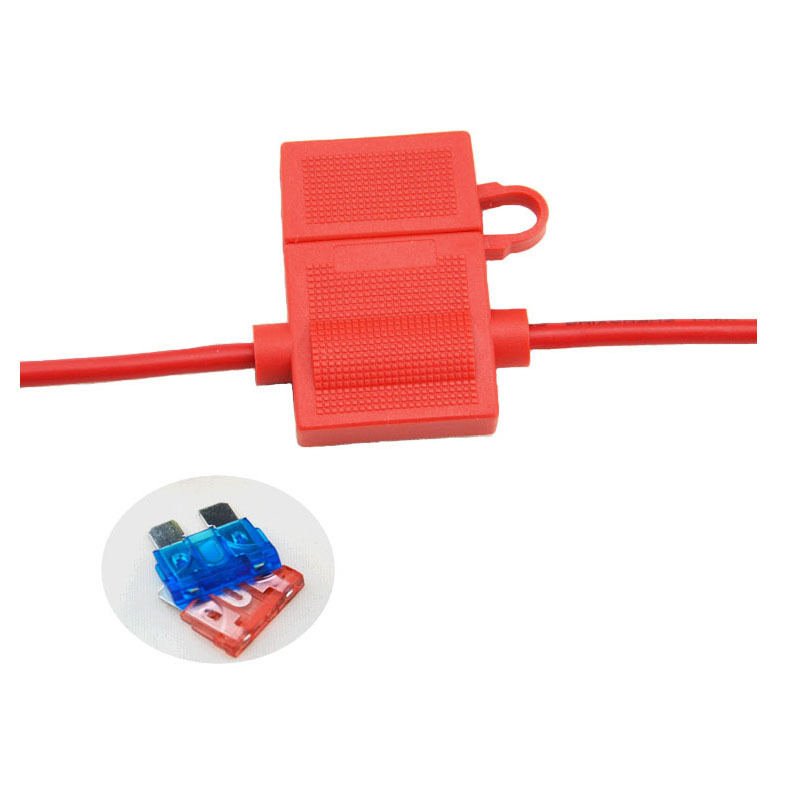 长期供应A-608B防水型汽车保险丝座 线束型红色车用防水型熔断器