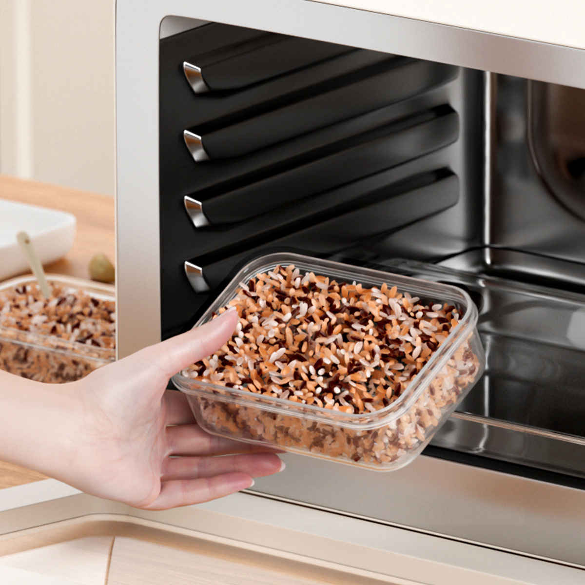 La Caja de almacenamiento del refrigerador, el arroz especial, se divide en cajas frescas de grado alimenticio, los alimentos se sellan con plástico y la Caja de almacenamiento se engrosa.