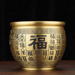 銅缸擺件黃銅米缸批發聚財聚寶盆百福缸客廳擺件家居小銅盆存錢灌