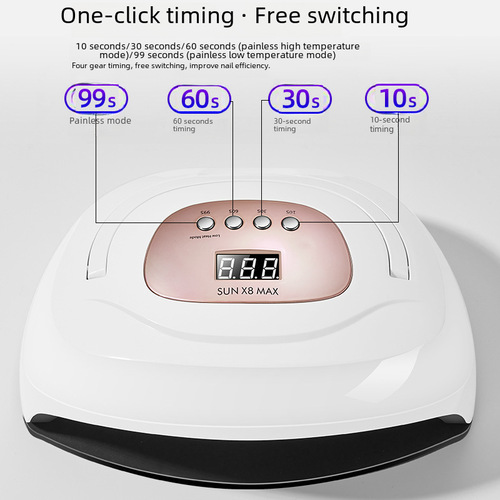Hand Light Therapy Nail Lamp X8 MAX High Power Non-Staining 220W UV Nail Lamp for Nail Art