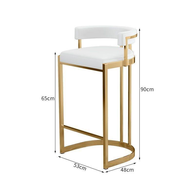 Silla de bar taburetes altos de hierro forjado respaldo casero tablero de aluminio escandinavo de lujo simple silla de bar silla alta image 9