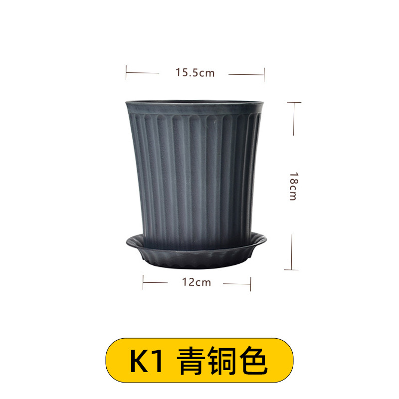 Venta al por mayor retro estilo europeo galón maceta de plástico maceta hogar Hortensia Rosa alambre Lotus resina maceta