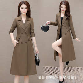 中长款时尚新款风衣女2025年秋季韩版修身洋气轻熟风气质女装外套