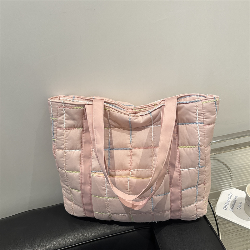 2025 primavera nueva bolsa de algodón bolsa de gran capacidad bolsa de ocio bolsa de moda mujer literaria y artística cuadrada bolsa de hombro de viaje