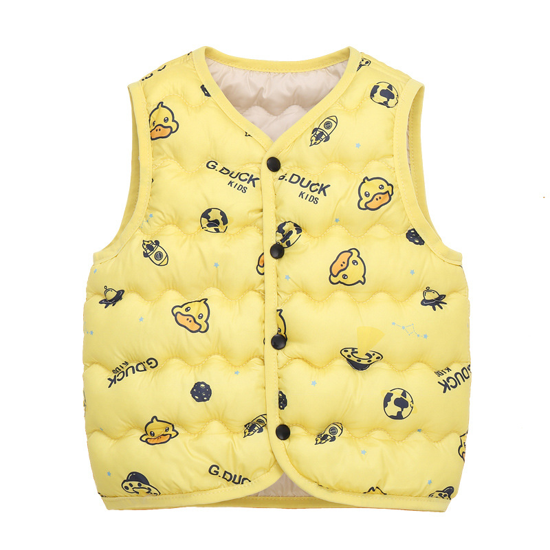 Comercio exterior transfronterizo, nuevo modelo 822, chaleco infantil con diseño de patito amarillo, ropa infantil, chaleco cálido de algodón para bebés image 8