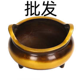 直供礼品做旧仿古金属工艺品摆件香炉铜摆件家居办公书房装饰品