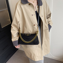 定制复古磨砂饺子包女新款流行爆款单肩斜挎时尚百搭链条小方包