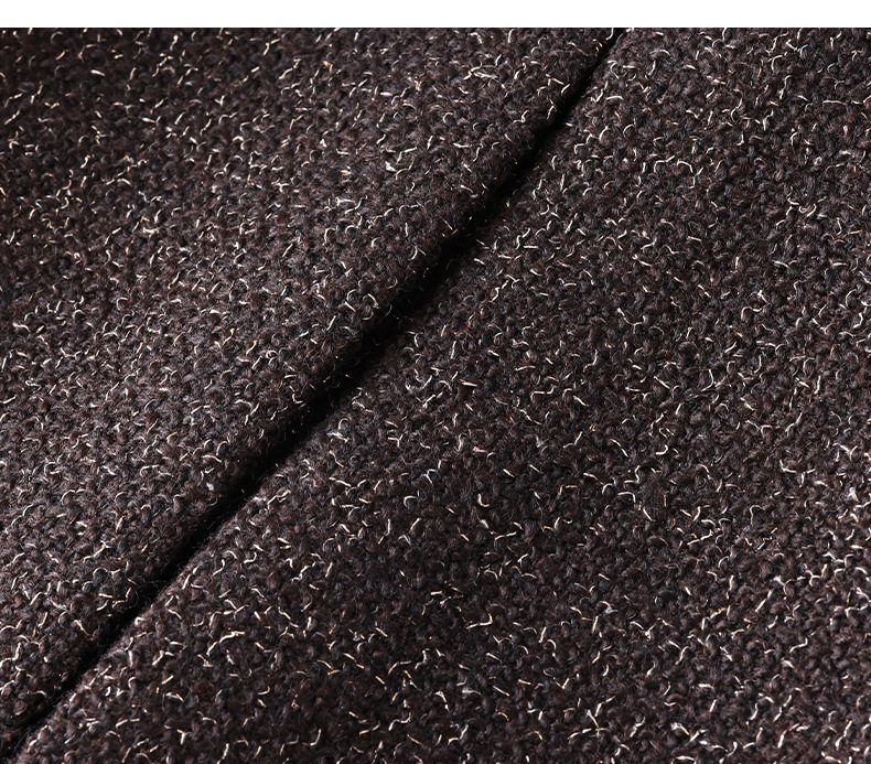 Áo khoác nữ dáng ngắn dạ tweed len có thắt lưng kiểu sơ mi chiết eo — Màu đỏ rượu Port chi tiết 18