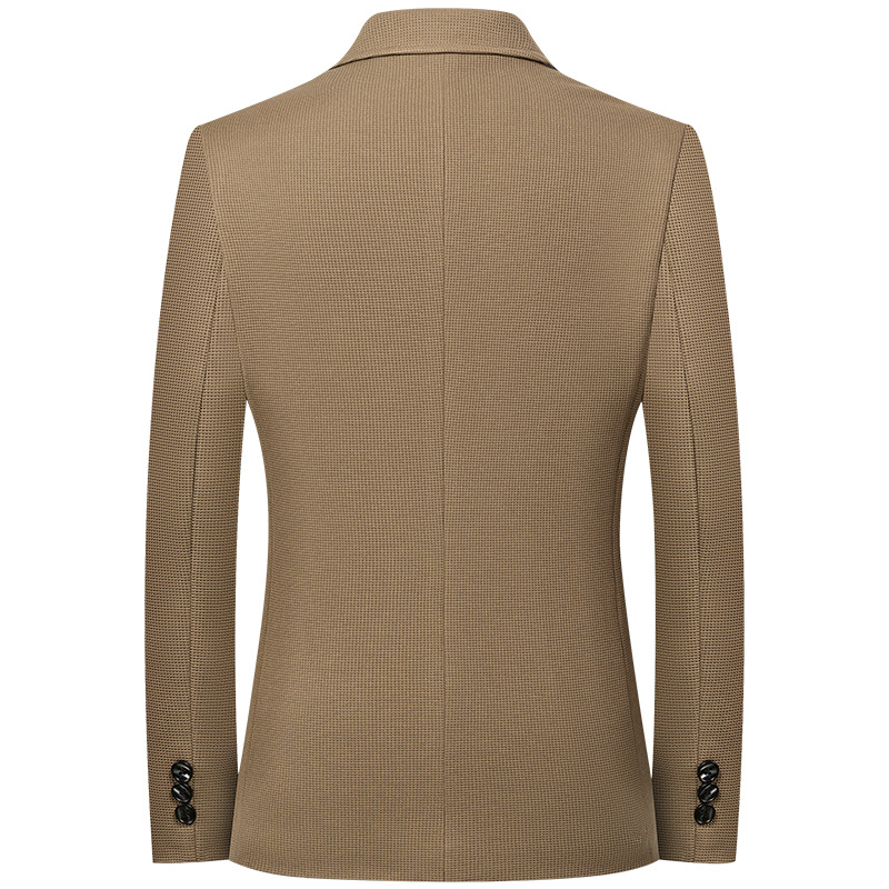 Chaqueta de Traje Casual para Hombre, Primavera-Otoño 2025, Estilo Waffle, Traje de Negocios, Versátil, Resistente a las Arrugas