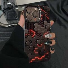 レーザーメカニカルデザインのApple 17 Pro Max用スマホケース、個性的で元気なデザイン、iPhone 16/15/14/13対応、欧米風