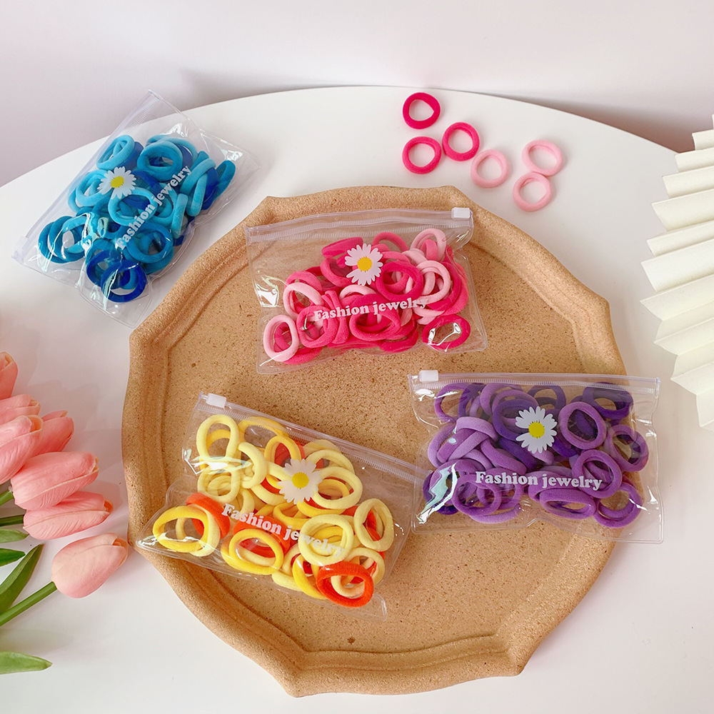 50 Pieces Of Korean Cute Candy Color Hair Rope display picture 5