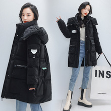 免洗氣質棉服女冬季新款韓版中學生棉服女中長款工裝洋氣棉衣外套