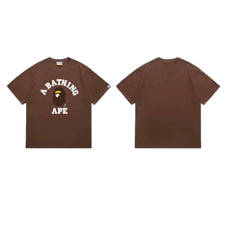 Короткая футболка повседневная с коротким рукавом (BAPE) двойной пряжи унисекс, разноцветная и размеры S–XXL