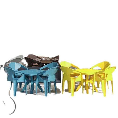 加厚塑料桌椅组合一套扶手椅靠背椅餐桌套装户外桌子阳台沙滩庭院