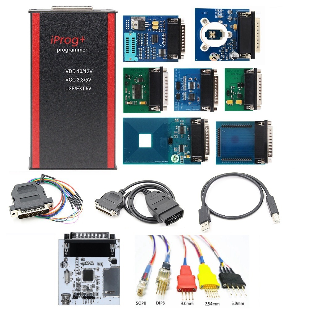 热卖V89 iProg Pro IMMO/Radio/Reset 9个适配器ECU编程器IProg+