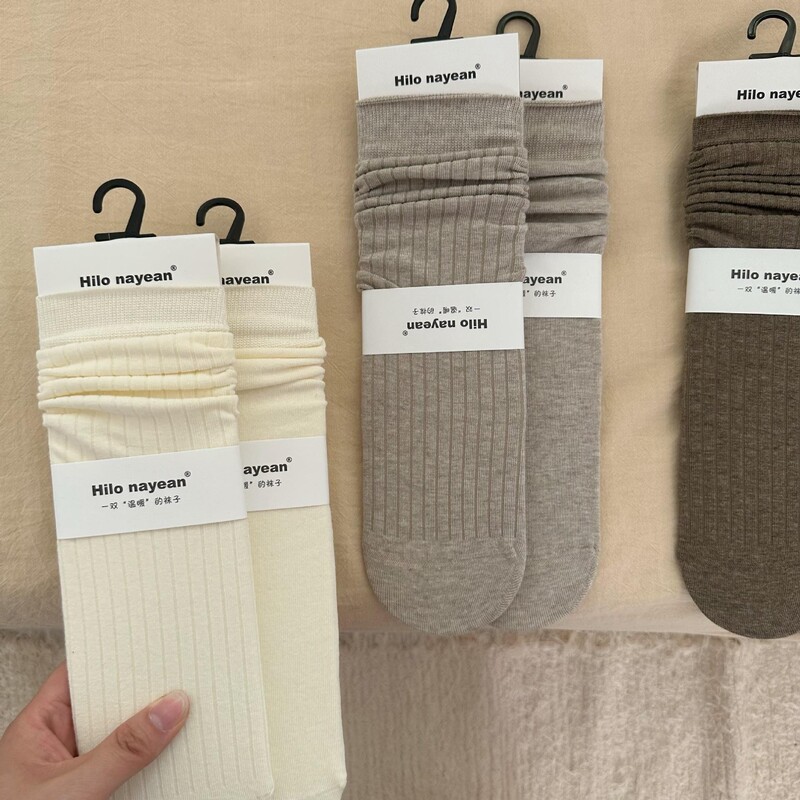nayean Nanye socks Japanese and Korean style vertical stripes covered boneless colored spinning mi * u series mid-calf socks all-match women's socks