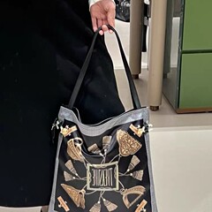 双面印花丝巾包复古图案腋下包手提托特包大容量通勤单肩斜挎包女