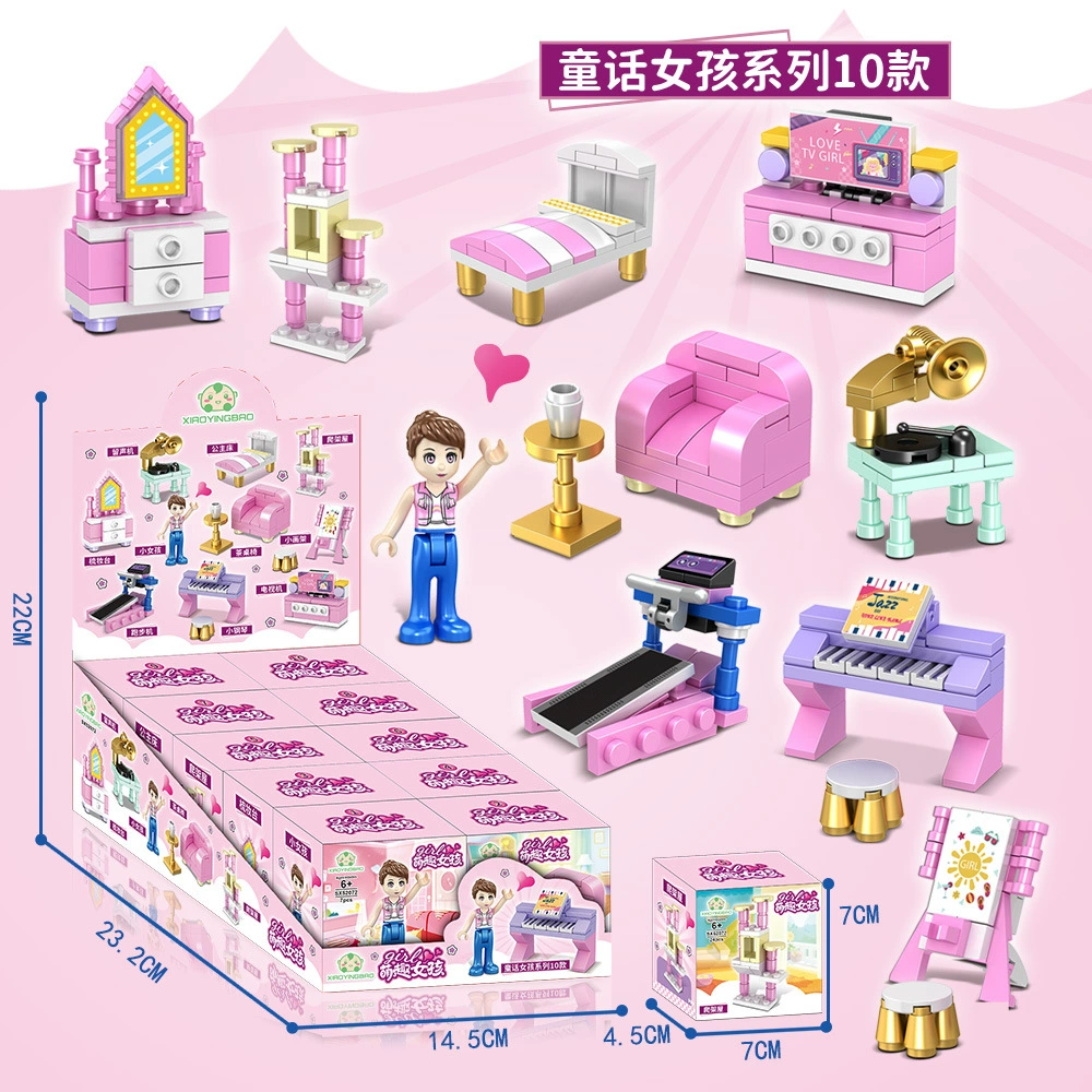 Сказка девочка маленькие частицы дети девочка игрушка строительные блоки подарок головоломка собранная мебель совместима с Lego 52072