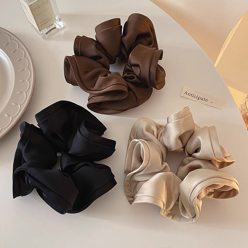 Korean-style satin high-grade solid color large intestine hair ring high elastic ball head rope seamless hair care headdress hair accessories Korean-style satin high-grade solid color large intestine hair ring high elastic ball head rope seamless hair care headdress hair accessories