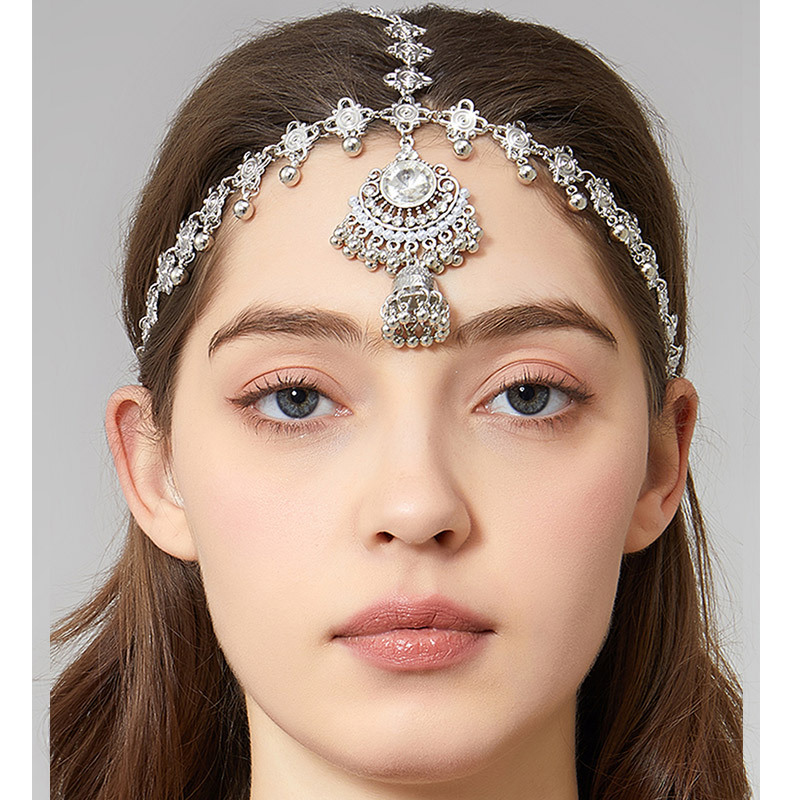 Amazon European and American High-End Headwear, Retro Ethnic Style Eyebrow Pendant, Elegant Tassel Forehead Chain for Women Wholesale
