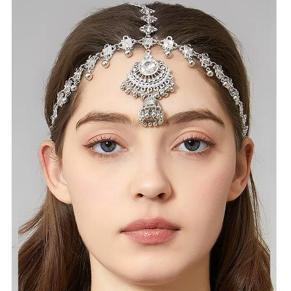 Amazon European and American High-End Headwear, Retro Ethnic Style Eyebrow Pendant, Elegant Tassel Forehead Chain for Women Wholesale
