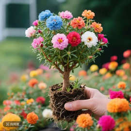 多色重瓣太阳花老桩耐寒庭院阳台易养活四季开花植物太阳花苗带根