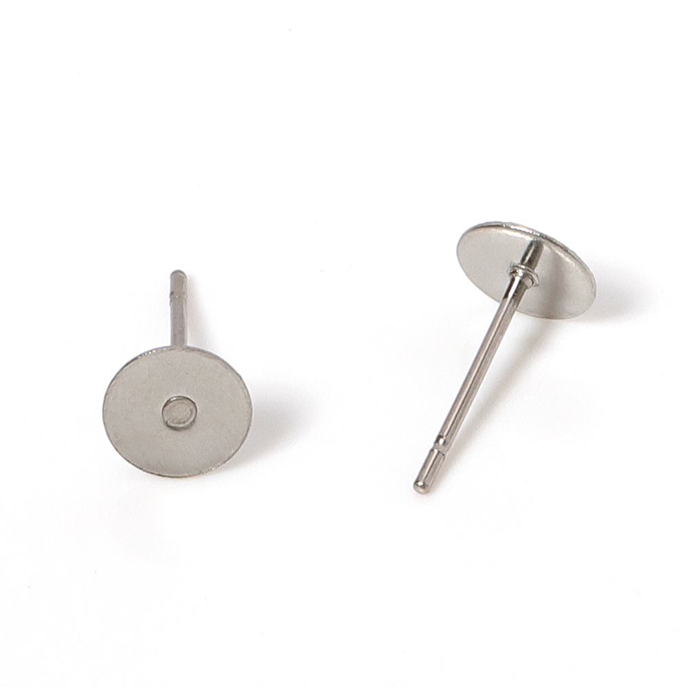 스틸 컬러 6mm 스터드 이어링