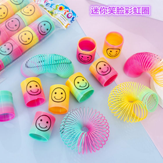 3.5cm mini expression rainbow ring color ring telescopic elastic ring magic ring kindergarten gifts small toys wholesale