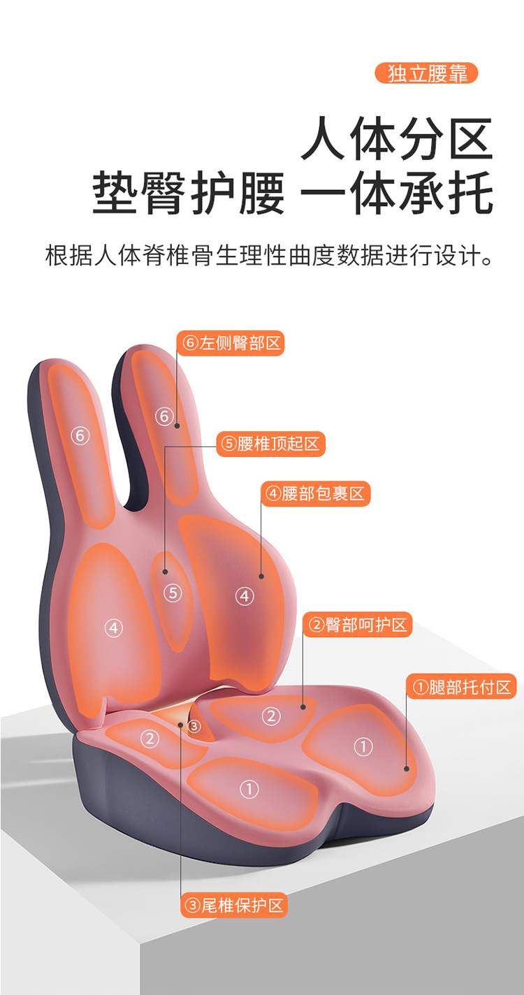 Amazon massage cushion, waist support pillow, car backrest, office chair seat cushion, waist pillow set for car use