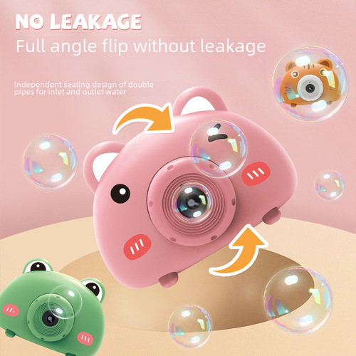 New Style Piggy Bubble Camera Cartoon Automatic Plastic Light Music Bubble Blowing Street Vending Machine Children's Toy 