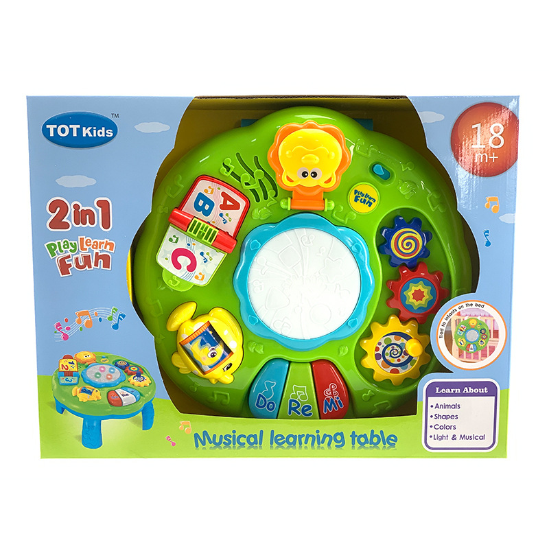 Puzzles de aprendizaje infantil multifuncional iluminación mesa de juego de música mesa de aprendizaje de bebés juguetes de puzzles