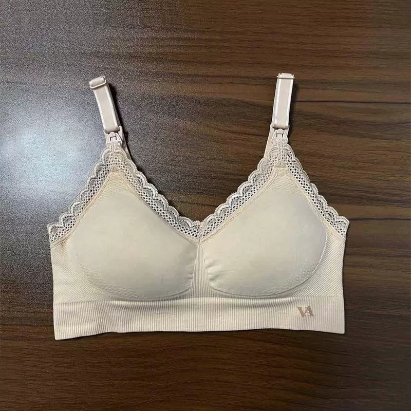 跨境新款蕾丝孕哺内衣薄款 孕妇产前产后前扣聚拢舒适上托哺乳文