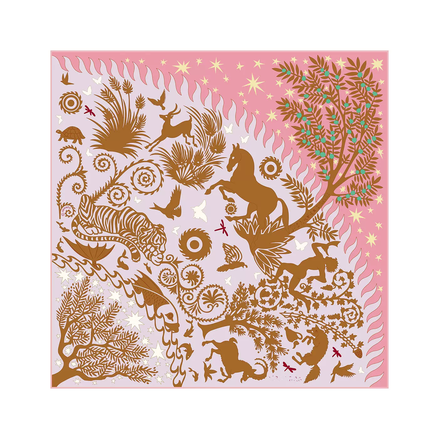 2026新款 俄尔普斯的魔力细节版 18姆米90真丝丝巾 双面印花方巾