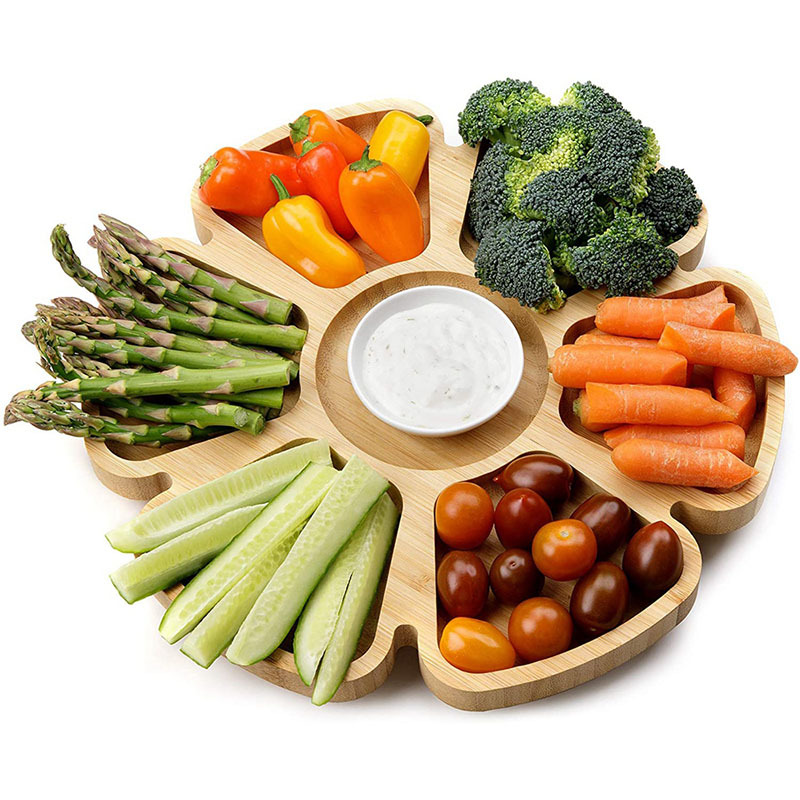 创意木质托盘实木水果盘圆盘茶点零食盘托盘酒店收纳木盘子