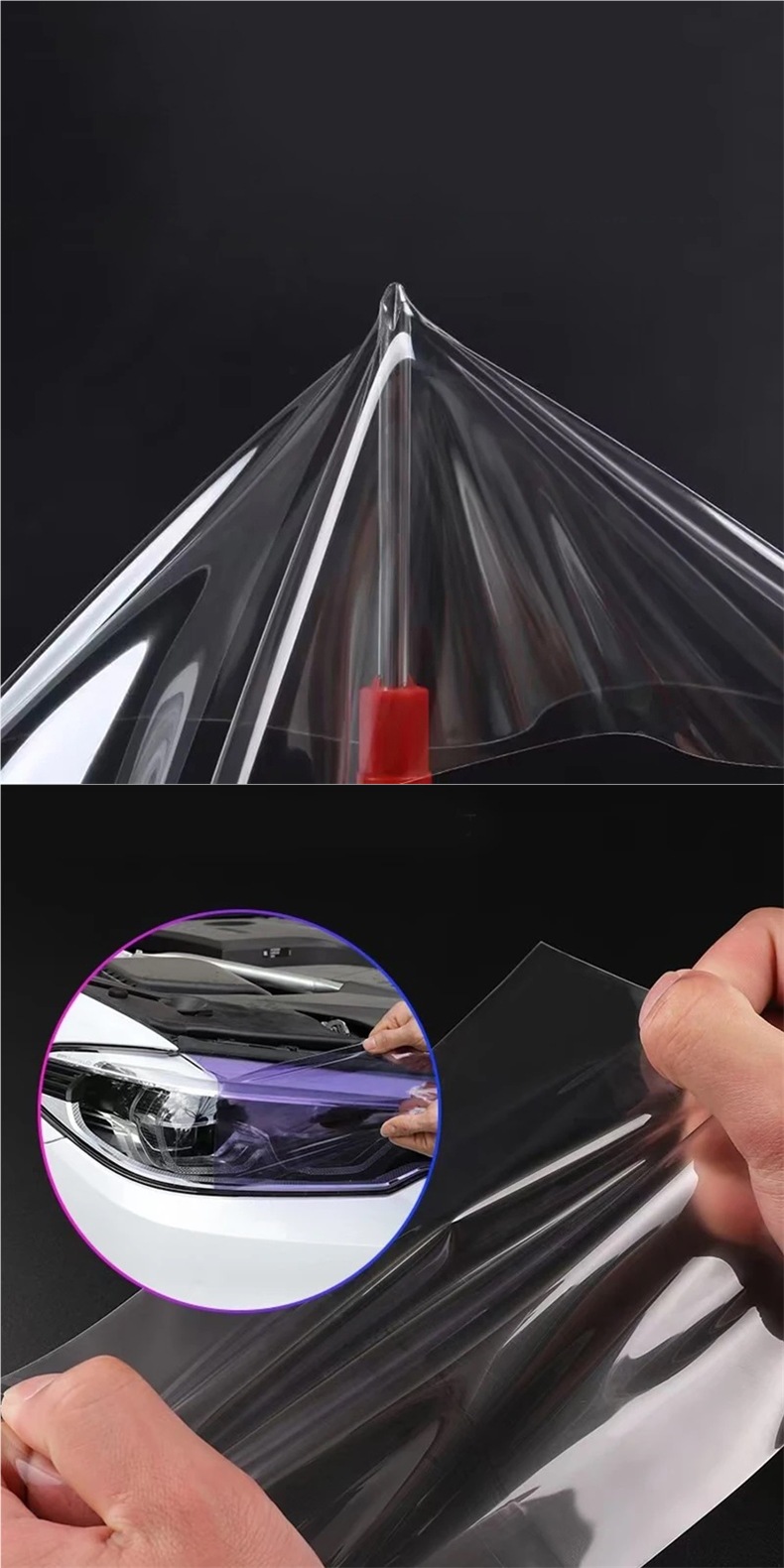 Car Imported Tpu Light Control Lamp Film Discoloration Headlight Blackening Taillight Discoloration Protective Film White to Purple Repair Scratches