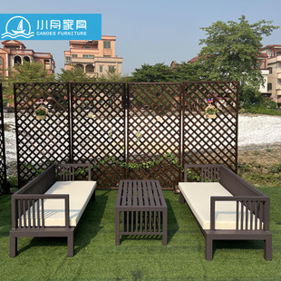 Courtyard Garden Outdoor Leisure Double Sofa Outdoor Living Room Restaurant B&B Creative Design Iron Lounge Chair Combination