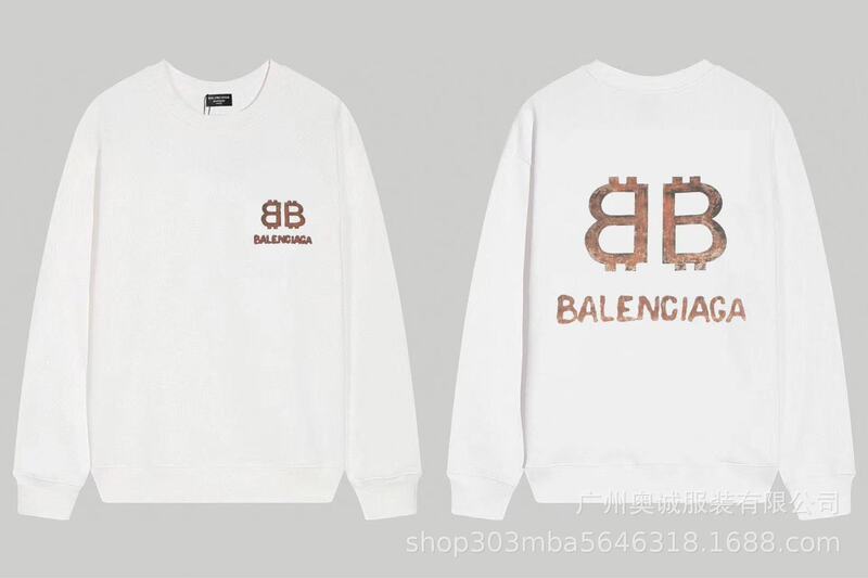 国境を越えた貿易 B's 24ss 秋 BB's ロゴプリント スウェットシャツ 380g コーマ綿二重糸 メンズ レディース スウェットシャツ|undefined