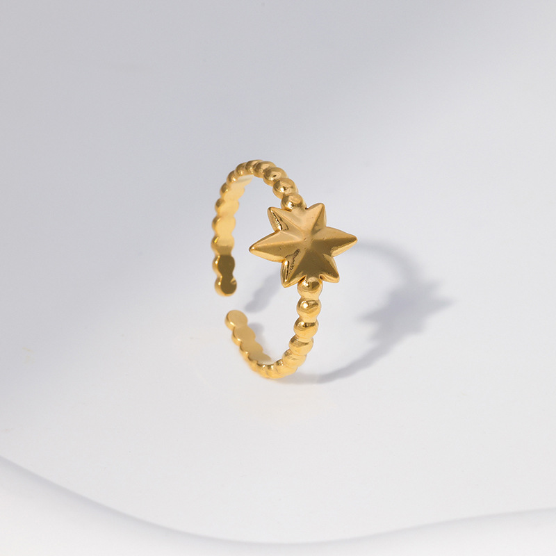 18K Gold Plating Color Adjustable Ring Size 1 Piece Quantity Wholesale Jewelry Fashion Star 304 Stainless Steel 18K Gold Plated Plating Stainless Steel Rings