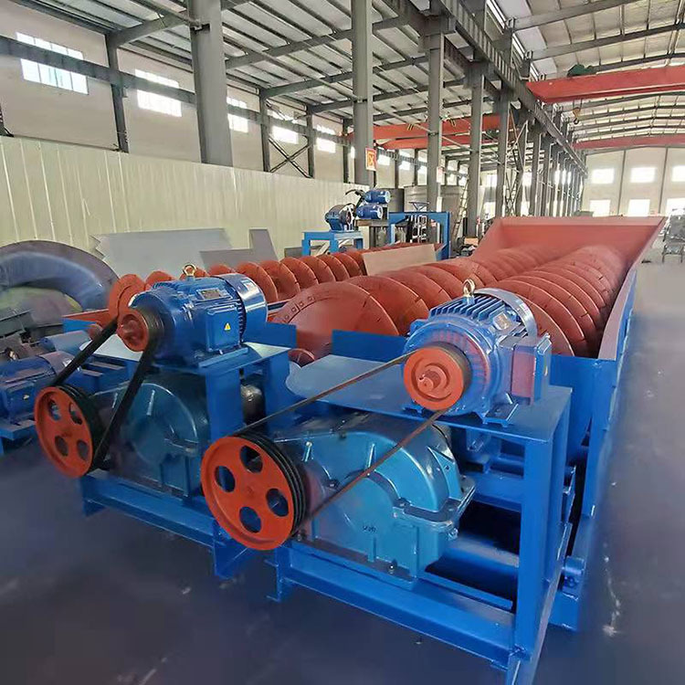 矿山尾砂河道泥沙清洗设备全自动双螺旋洗砂机厂家脱泥绞龙洗石机