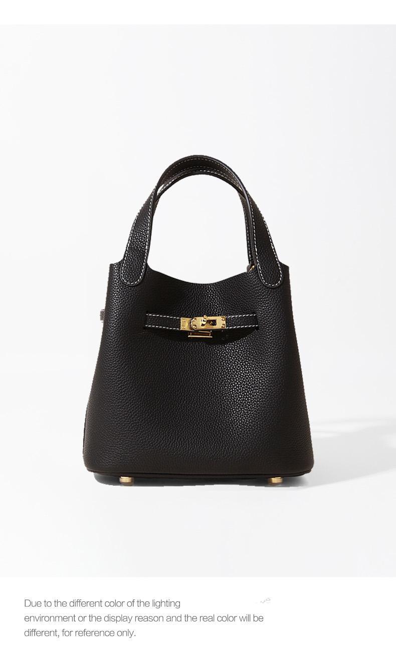 Túi bucket nữ rút dây dáng thùng đeo chéo kiểu mới — Màu nâu cognac chi tiết 11