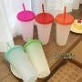 冷水跨境感温定制吸管杯