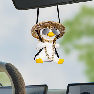 Cross-border swing duck net red duck car rearview mirror gypsum pendant car decoration supplies interior wholesale hanging