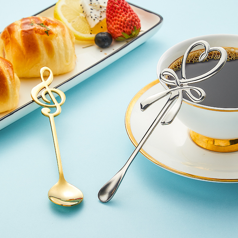 304 stainless steel cute small spoon household High-looking children's dessert ice cream stirring Honey coffee spoon