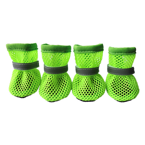 Cross-border pet grid breathable reflective dog shoes anti-slip wear-resistant sole for Bichon Frise Corgi small and medium dogs mesh shoes