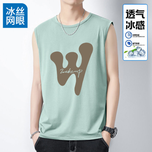 Hong Kong-style Loose-Fit Summer Oversized Shoulder Vest | Men's & Women's Sports-Style Casual Sleeveless Mesh Breathable Quick-Dry Tank Top