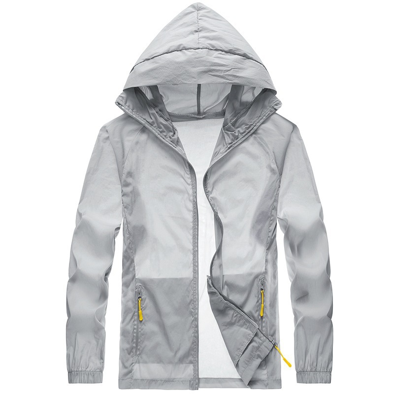 Ropa de protección solar para hombres de verano delgada seda de hielo transpirable para hombres al aire libre ropa de piel ligera de pesca ropa de protección solar chaqueta pareja image 9