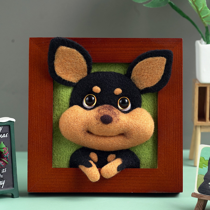 Bee Dog Wool Felt Photo Frame Painting Poke Le Handmade diy Material Bag Couple Handmade Cartoon Doll Gift Bee Dog Wool Felt Photo Frame Painting Poke Le Handmade diy Material Bag Couple Handmade Cartoon Doll Gift